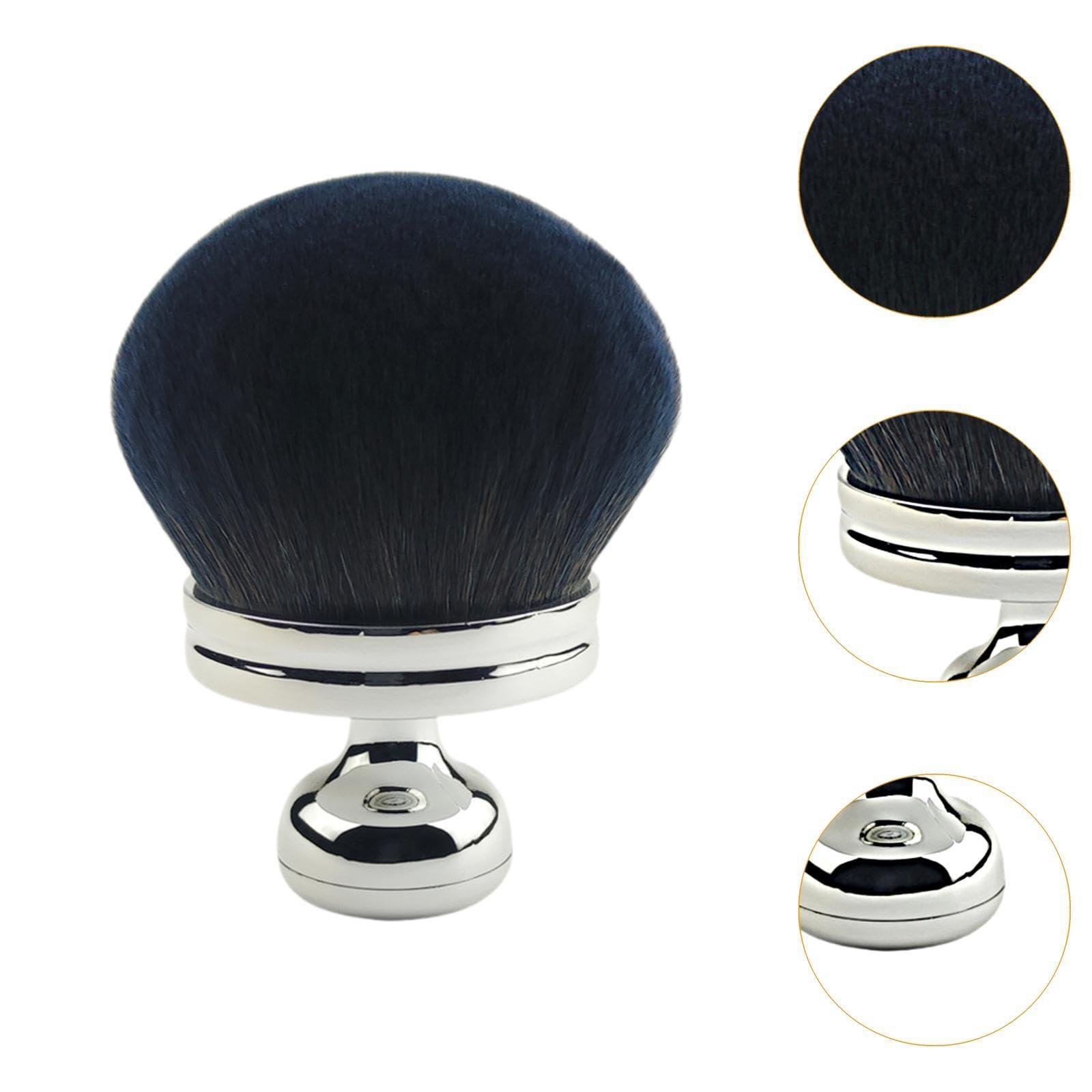 Generic Generic Body Brush Wide Head Comfortable Legs Back Blending Brush Kabuki Face Brush for Powder Highlighter Adults Ladies Gifts, Argent, 8.5cmx6.8cm