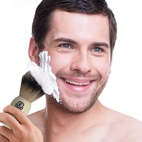 ECHOLLY Premium Shaving Brushes for men by Echolly-NO Shedding Bristle Shave Brushes for Men-Smooth Acrylic Handle Legacy Shave Brush-Rich and Fast Lather Shaving Cream Brush Dad Gifts for Fathers Day