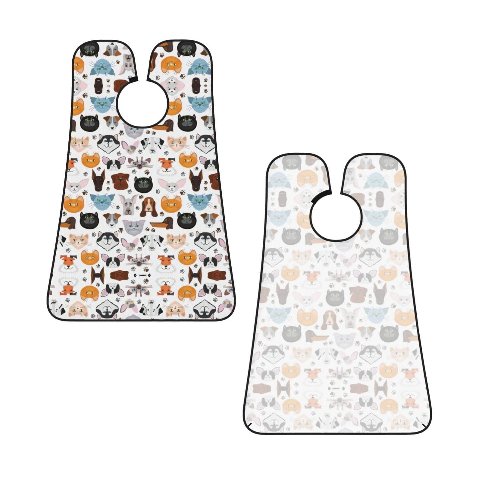 YQxwJL YQxwJL Cat And Dog Faces Bulldog Beagle Labrador Print Beard Bib Beard Apron Beard Hair Catcher For Men Shaving Waterproof Beard Cape