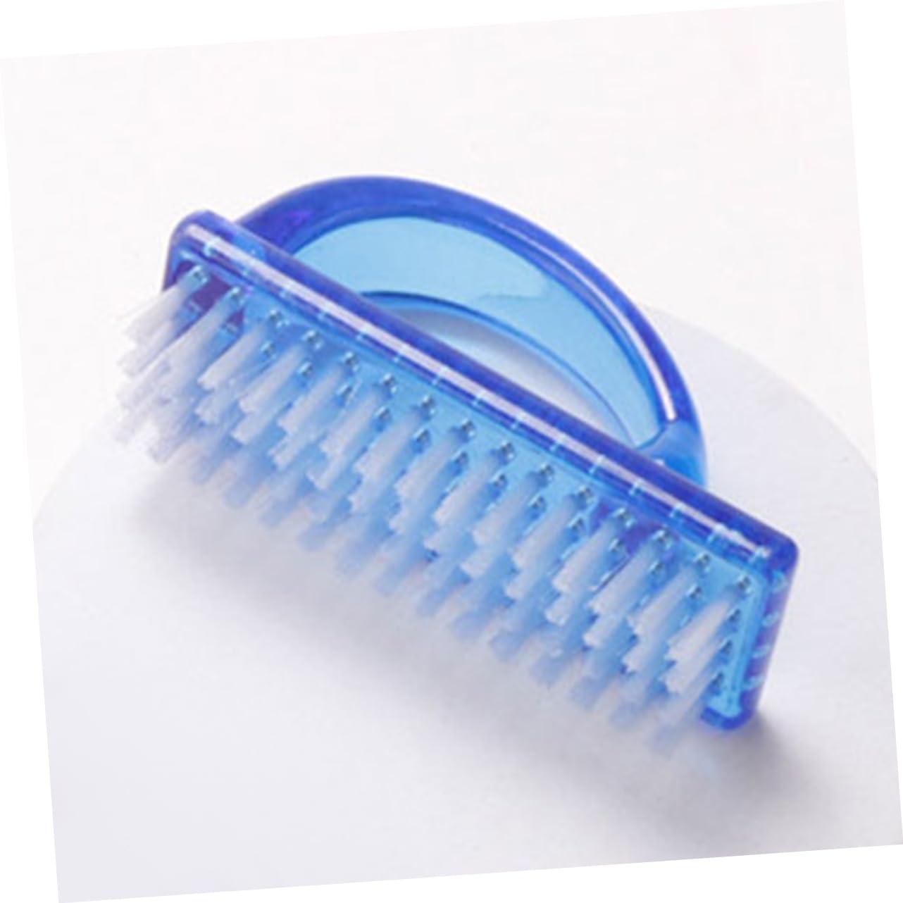 Ipetboom Ipetboom 4pcs Nail Scrub Brush Finger Manicure Scrub Brush Techniques Toe Scrubber Gel Grout Brush Nail Clipper under Brushes Nail Whitener Clean Toenail Brush Impress Block Blue Plastic