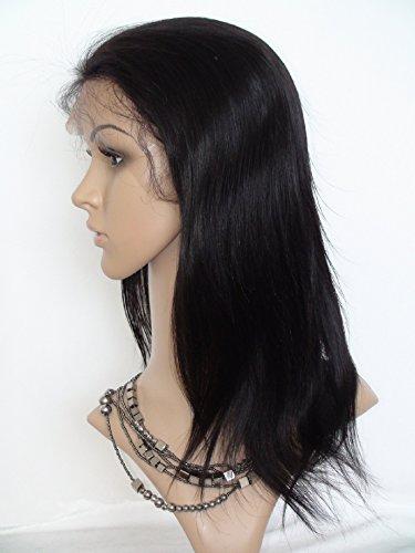 DaJun Cheap 14" Lace Front Wigs Human Hair With Baby Hair Chinese Virgin Remy Human Hair Natural Straight Color #1b Off Black