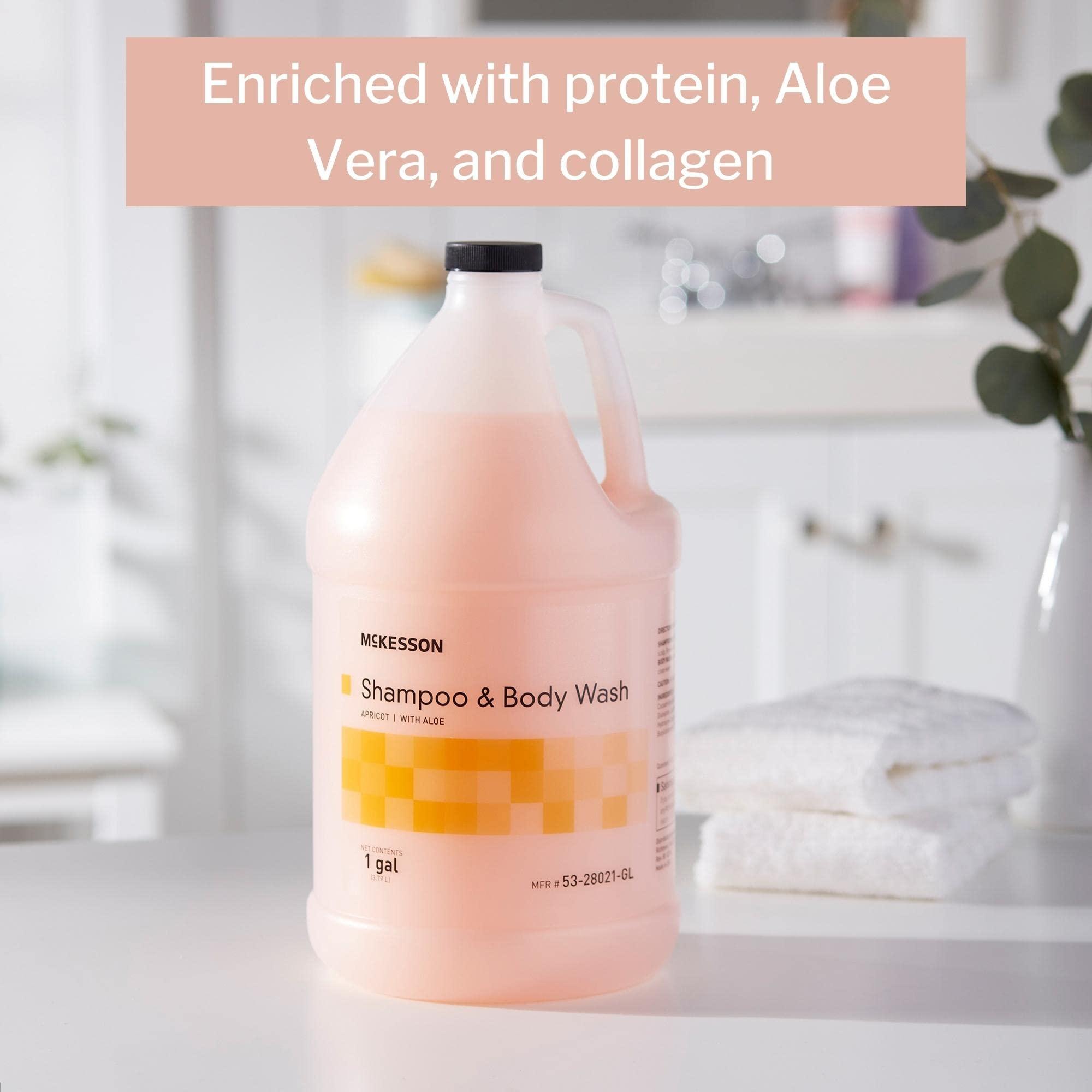 McKesson McKesson Body Wash and Shampoo with Aloe, 1 Gallon [4 Count], Apricot