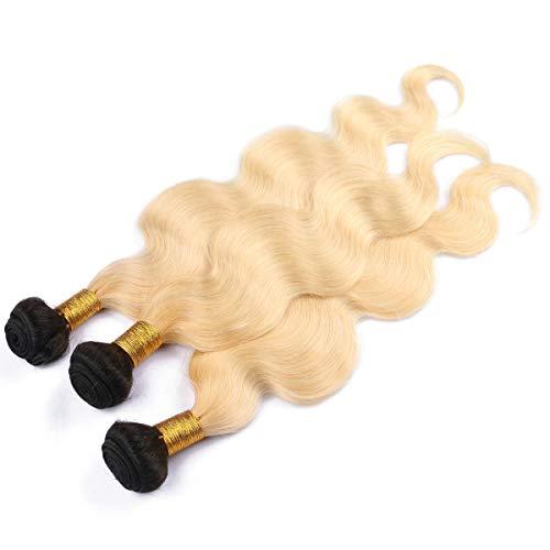 Tony beauty hair Tony Beauty Hair Blonde Ombre Hair Bundles Body Wave Ombre Weave Human Hair Bundles #1B 613 Ombre Brazilian Virgin Hair Extensions Blonde Dark Roots Hair Bundles 300Gram Mixed Length (26 26 26)