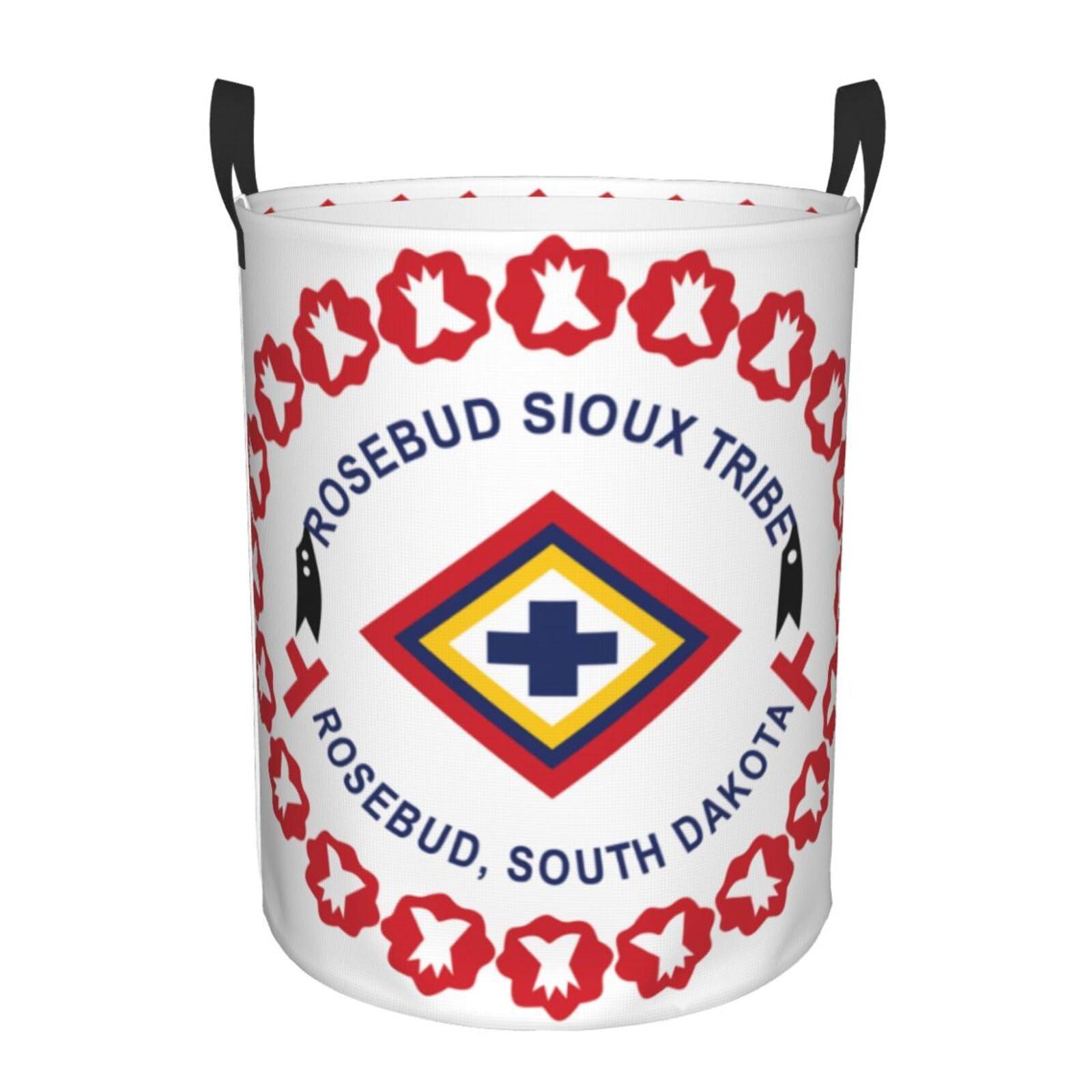 Qauirfe Rosebud Sioux Nation Tribe Flag Circular Hamper Lasting Organization Bedroom Bathroom Dcor