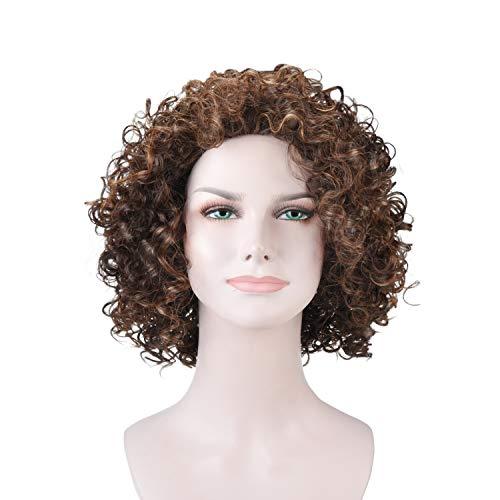 Tirrinia Tirrinia Synthetic Kinky Curly Half Wig Short Afro Wigs Heat Resistant Daily Wig