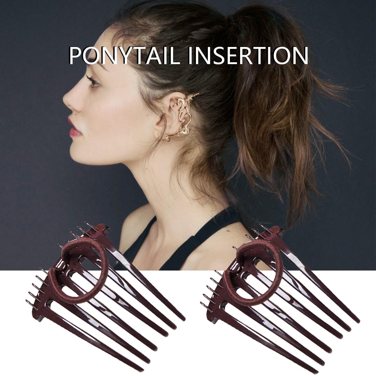 Naysku Puff Hair Head Cushion Invisible Hair Pad - Hair Cushion Ponytail Inserts Clip, Invisible Styling Insert Increase Hair Pad, Comb Accessories to Boost Top Hair Bun, Hair Volume Clip Tool