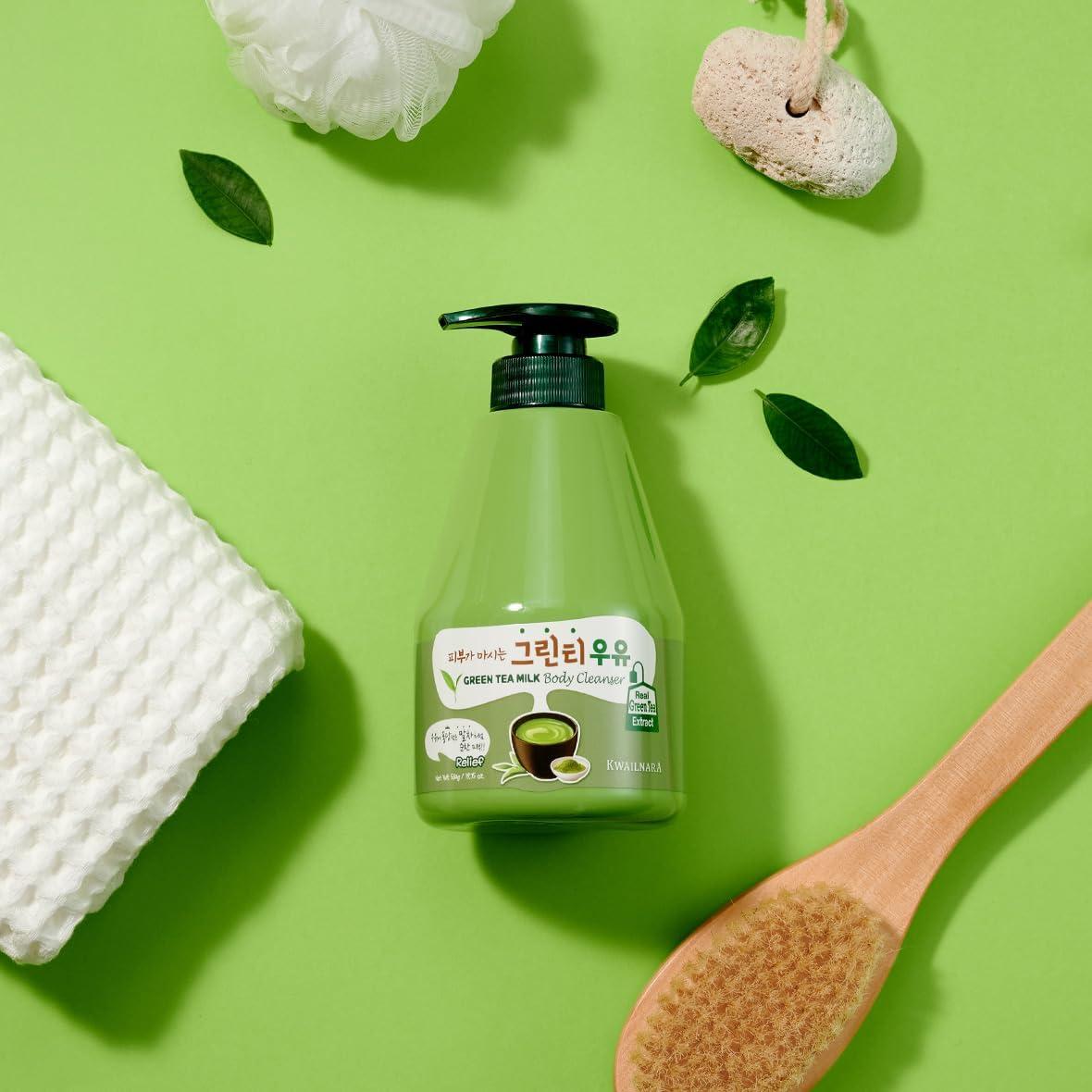 WELCOS WELCOS KWAILNARA Green Tea Milk Body Lotion  Korean Lotion for Skin Refreshment & Radiance 560 g / 19.75 Fl. oz