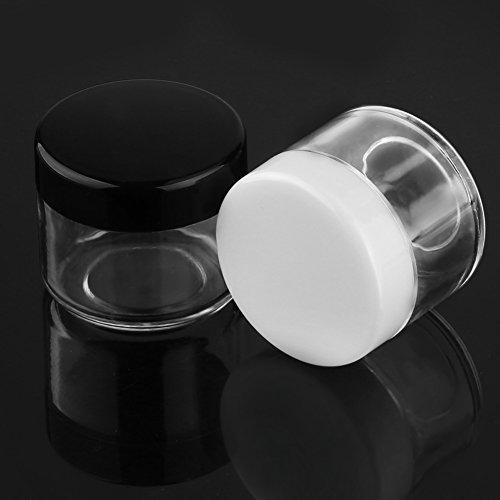Accmor Accmor 15 Pieces Empty Clear Plastic Sample Containers with Lids 10/15/ 20 Gram Size Cosmetic Pots Jars with 5 Pieces Mini Spatulas