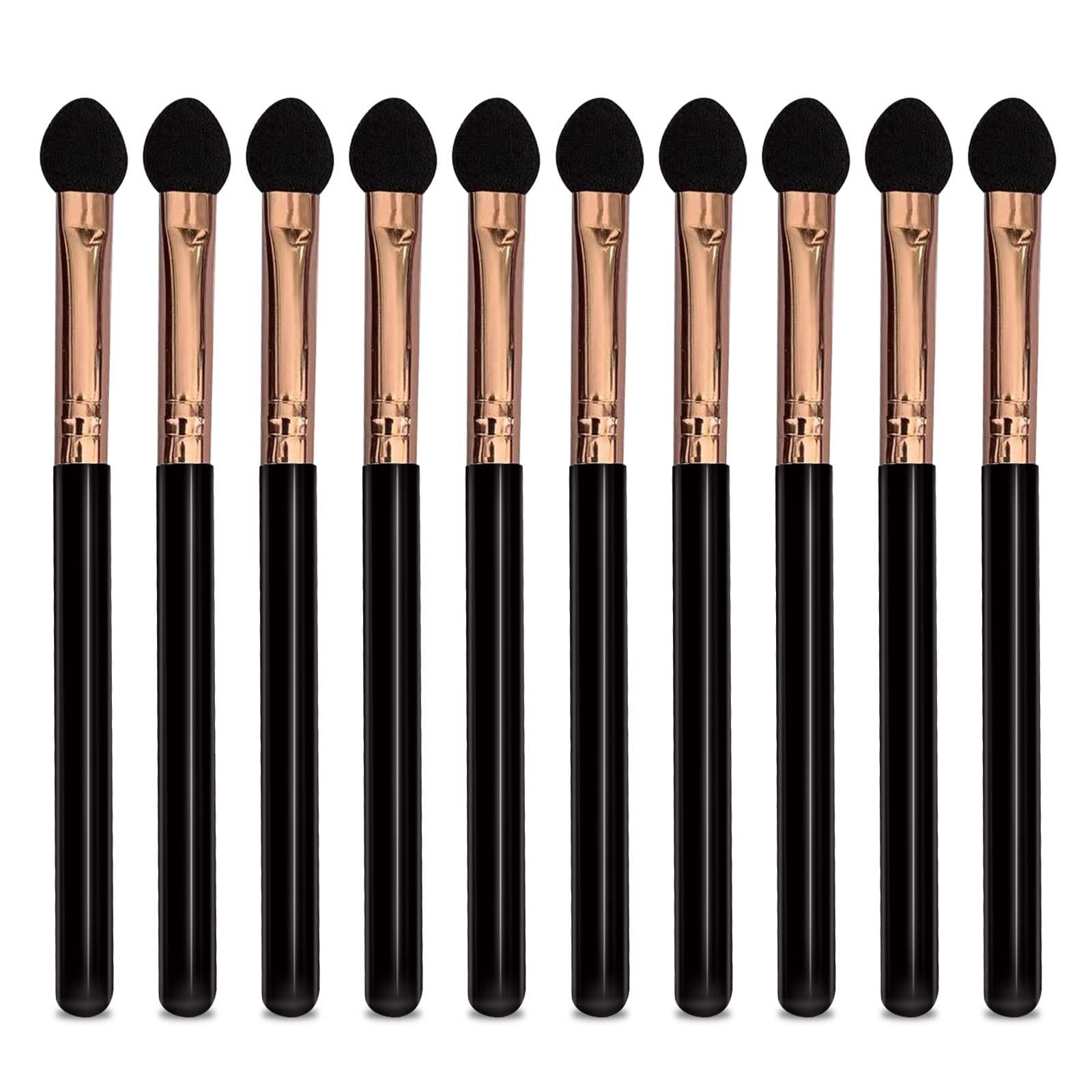 UorPoto Professional Eyeshadow Applicators Sponge tip Reusable UorPoto 10Pcs Women Blendable Round Foam Makeup Eyeshadow Brush Applicator Set Washable