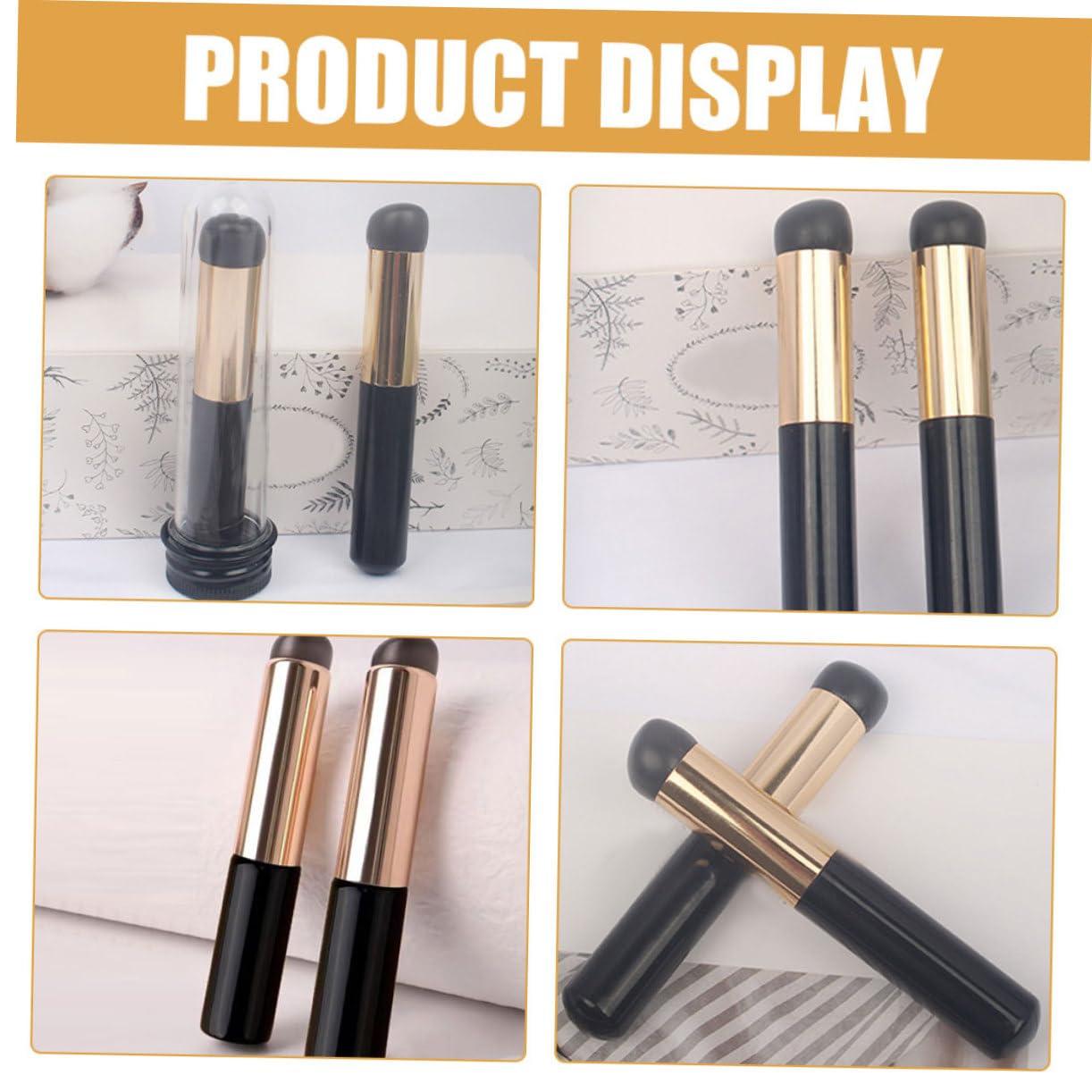 Mikinona Mikinona 6pcs Lip Brush Lipstick Cosmetics Makeup Brushes Lip Tint Stain Hourglass Makeup Lip Mask Mascara Bag Organizer Lip Gloss Lip Liner Makeup Brush Holder Lip Oil Black