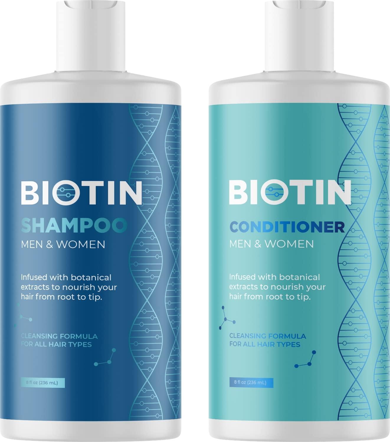 Maple Holistics Hair Growth and Thickening Set for Women and Men - Biotin Infused Shampoo, Conditioner, and Hair Thickening Serum with Castor and Rosemary Oil