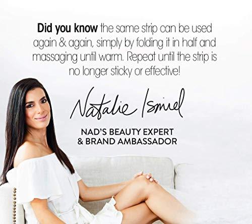 Nad's Nad’s Body Wax Strips for Sensitive Skin, Hair Removal for Sensitive Skin, Hypoallergenic, Includes 28 Waxing Strips & 2 Post Wax Calming Oil Wipes