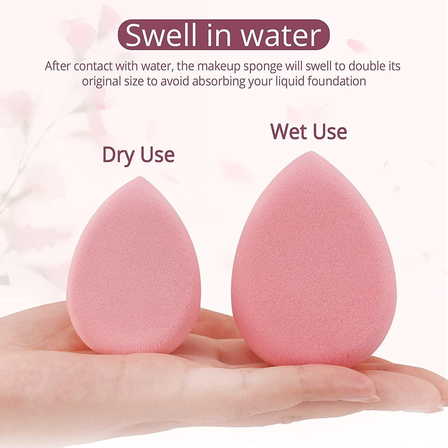 BEAKEY BEAKEY Flat Duo Patented Makeup Sponge Set of 2, Latex Free Pink Beauty Sponge for Foundation and Powder Application, Soft Blending Sponge, Large Flat Design, Beauty Gift for Makeup Lovers