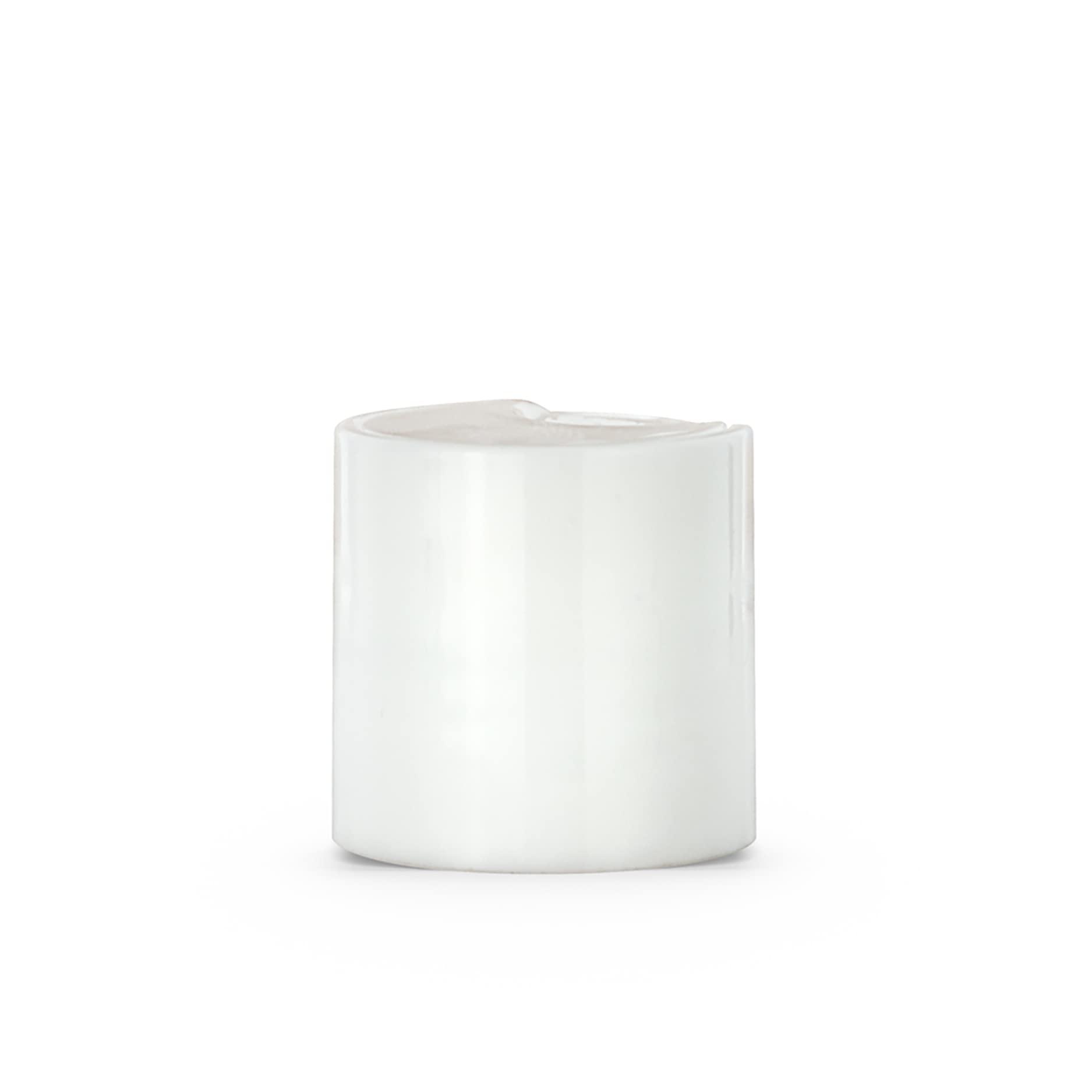 EcoJeannie EcoJeannie Wholesale 24/410 White Disc Top Caps Press Cap Dispensing Closure w/ 24mm Neck Diameter for Refillable Bottles - BPA-free, Recyclable (144 Caps)