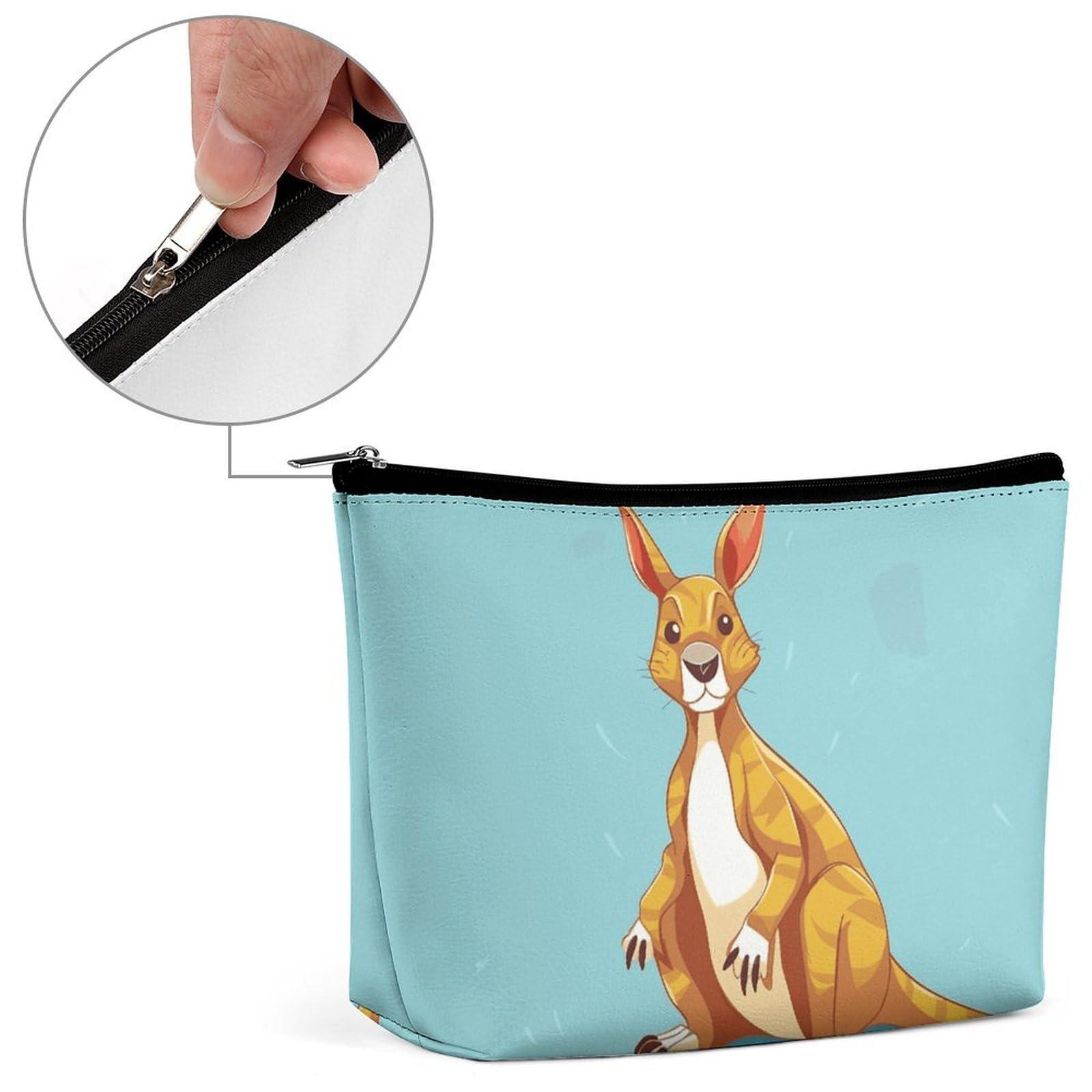 KLWQR KLWQR Funny Cartoon Kangaroo Zoo Makeup Bag for Purse Waterproof Cosmetic Bags Makeup Pouch with Zipper Travel Toiletry Bag Organizer for Women Ladies