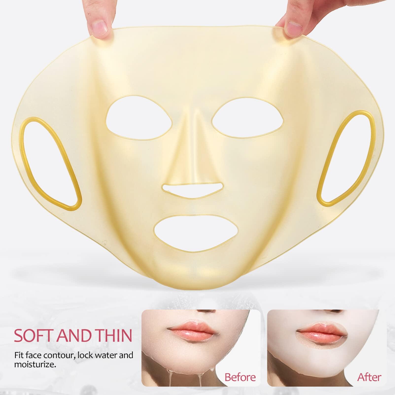 Ipetboom Ipetboom 3 Pcs Reusable Silicone Facial Mask Cover for Sheet Silicone Skin Mask Reusable Moisturizing Silicone for Sheet Prevent Evaporation Care Tool