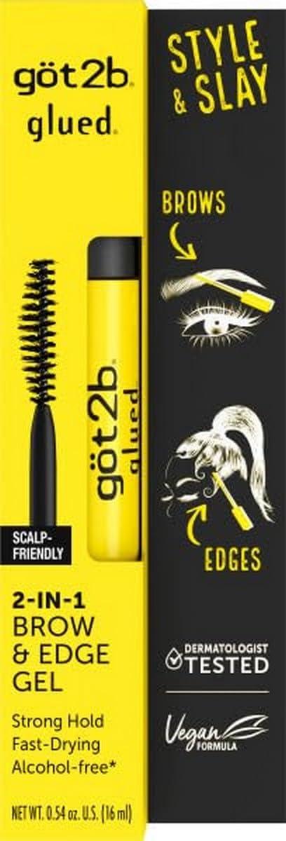 Got2B Got2B Glued Spiking Hair Gel Bundle - 2 x 6 oz + 1 x 1.25 oz Tubes Glued Brows & Edges Gel