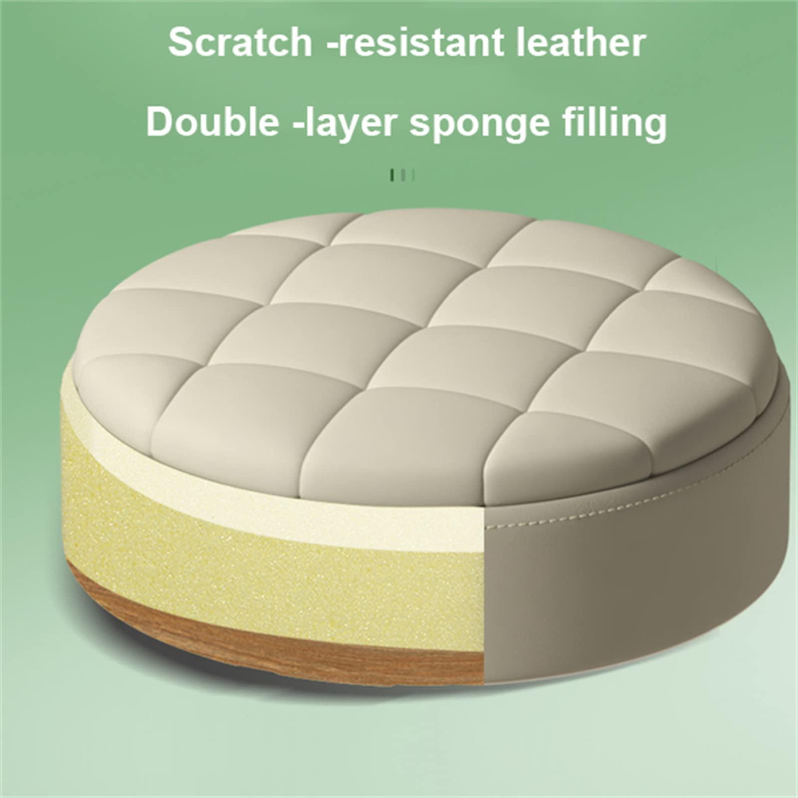 ZSCAL ZSCAL Rotating Stool Round Rolling Stool with Wheels,PU Leather Height Adjustable Salon Stool,360 Swivel Work Office Massage Stool, for Spa