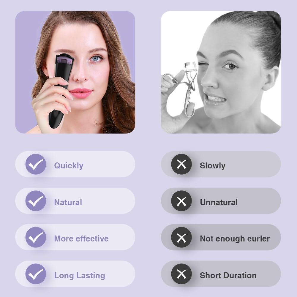 TOUCHBeauty TOUCHBeauty Professional Heated Eyelash Curler, Upgrade Portable Electric Eyelash Curler for Curled Eyelashes Long Lasting Heated Painless Curved Purple