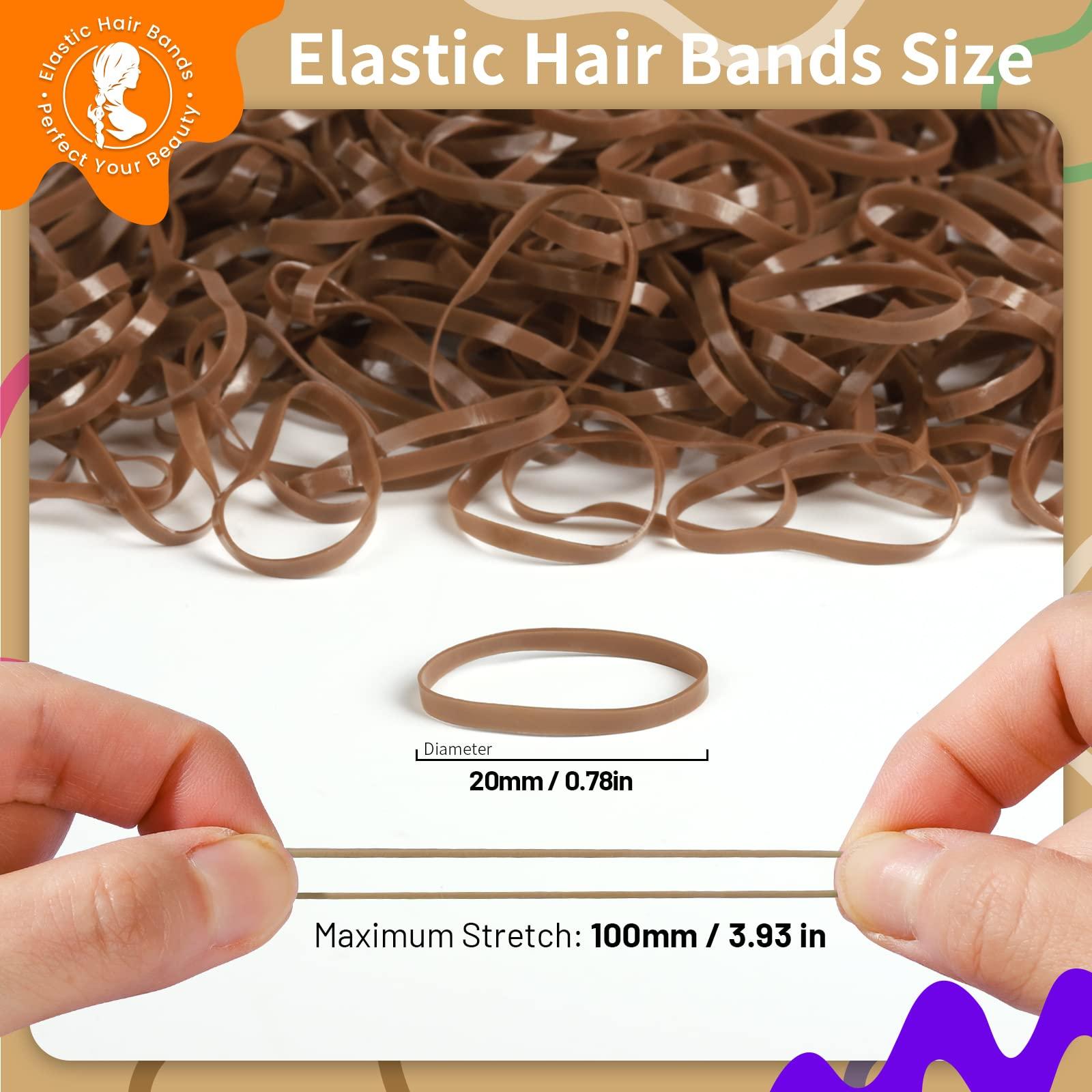 Teenitor Teenitor Elastic Hair Bands, Rubber Bands for Hair, Small Hair Ties, 300pcs, Light Brown