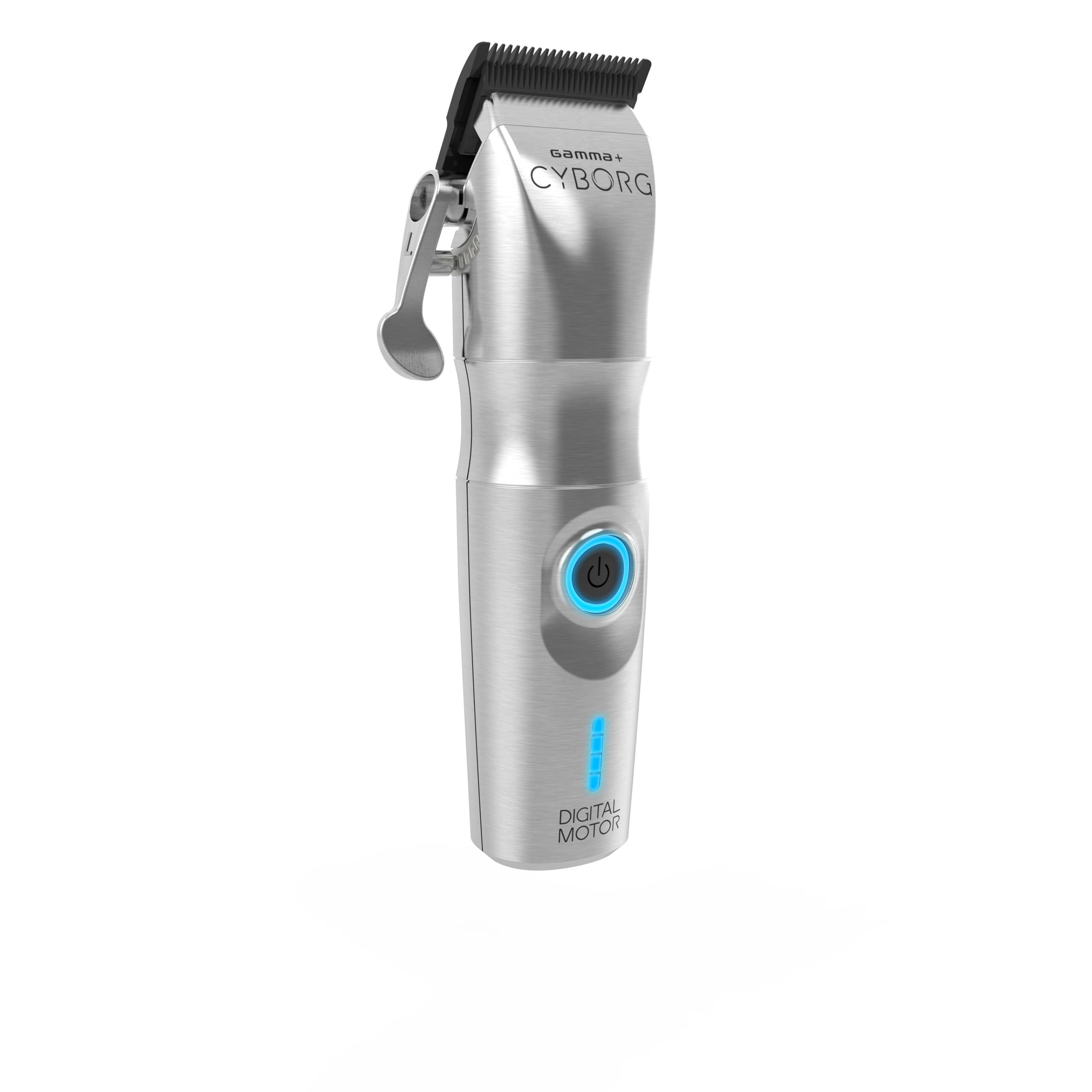 GAMMA+ GAMMA+ Cyborg Professional Metal Hair Clipper and Trimmer Bundle Deal with Digital Brushless Motor