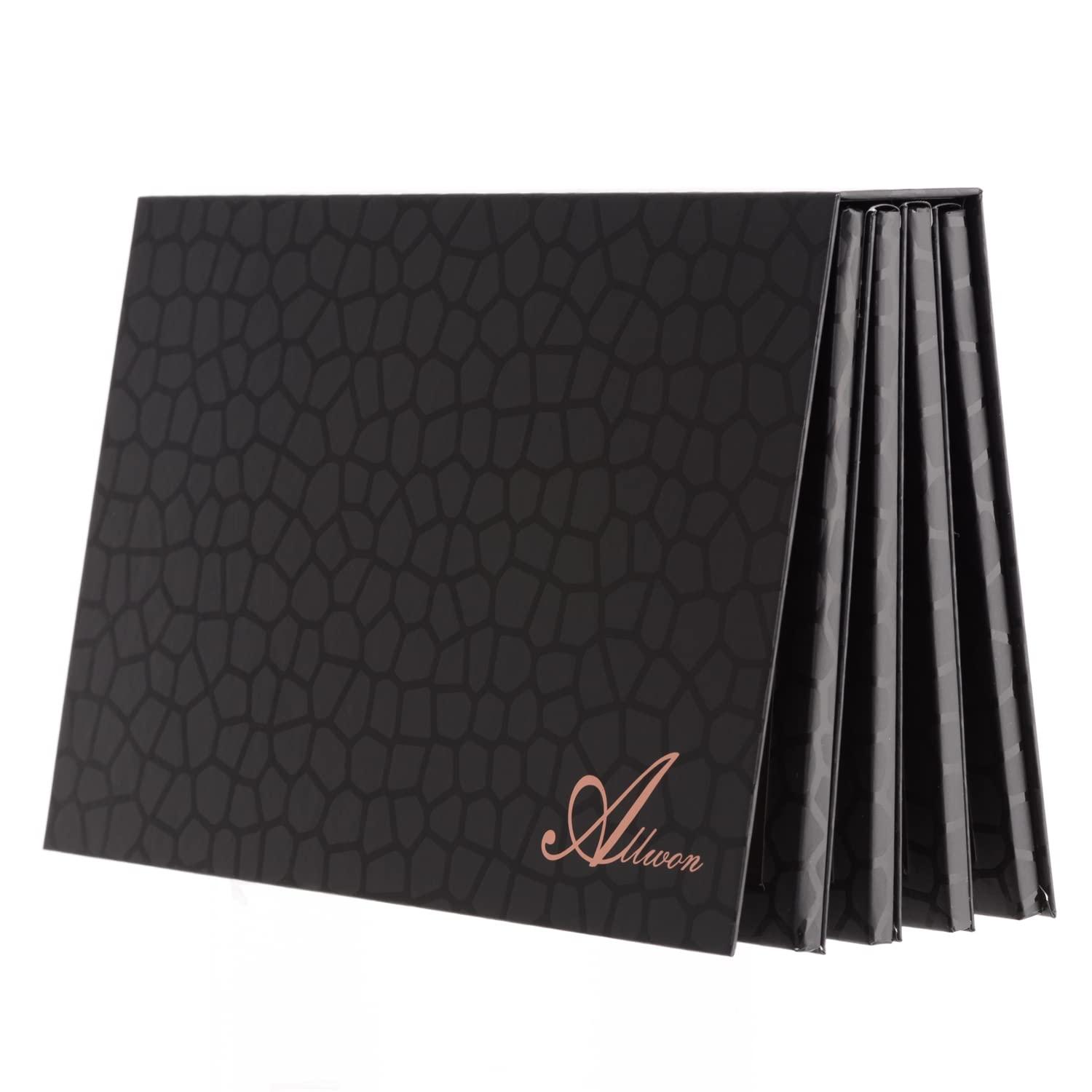 Allwon Allwon 4-Layer Book Shaped Magnetic Palette Large Empty Makeup Palette Storage Box for Eyeshadow Lipstick Blush Powder (Black)