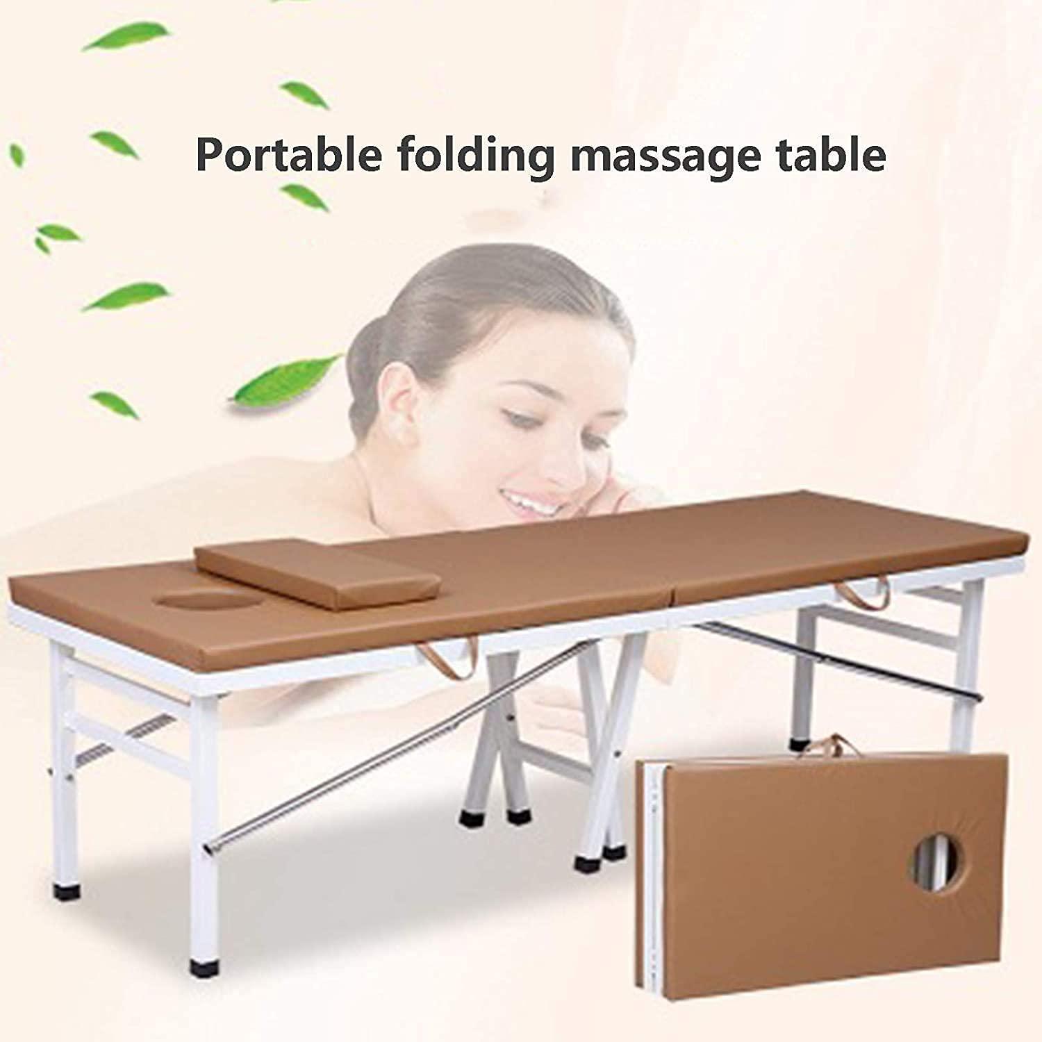 Dntum Home Beauty Bed Folding Portable Massage Table, Adjustable Physical Therapy Table, Lightweight Facial Spa Bed Tattoo Beauty Therapy Couch Bed for Facial Salon Spa Tattoo, Easy to Carry,Black ,Blue