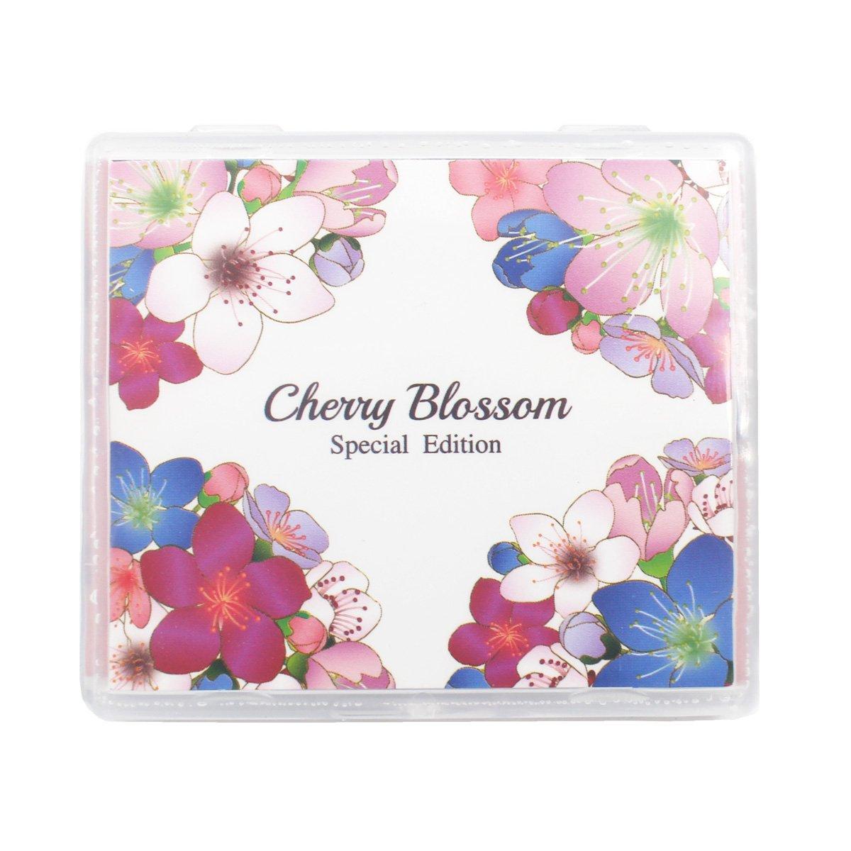 varuza [100 Counts + Mirror Case] Cherry Blossom Natural Oil Blotting Paper for Face Korean with Mirror Case