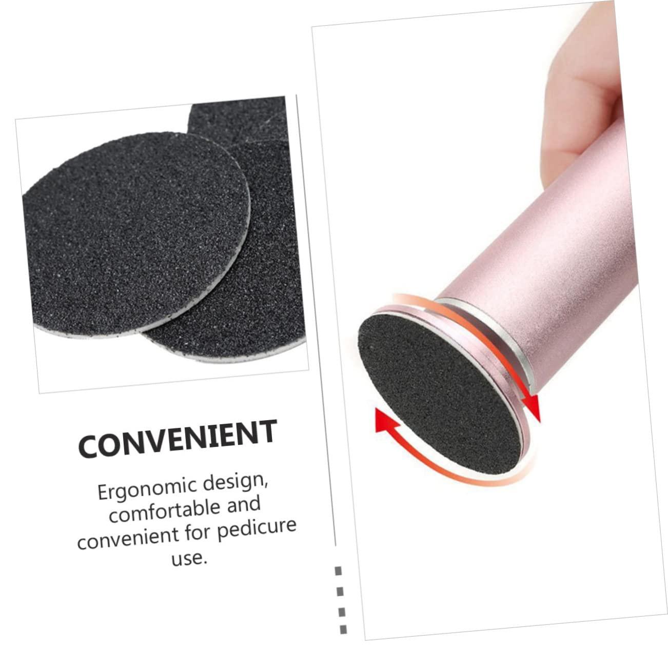 Healeved Healeved 120pcs Foot Grinding Disc Shoe Electric Foot File Refills Feet File Disc Nails Electric Feet Remover Foot Files for Feet Remover Gel Rattan Circle Mirror Nail Tools Black Corundum