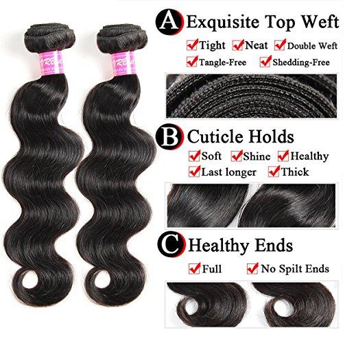 Queen Plus Hair Queen Plus Hair 100% Unprocessed Brazilian Virgin Hair Extensions, Natural Color Body Weft,Package of 10 Bundles, the Wholesale Hair Products (26" x 10 Bundles)