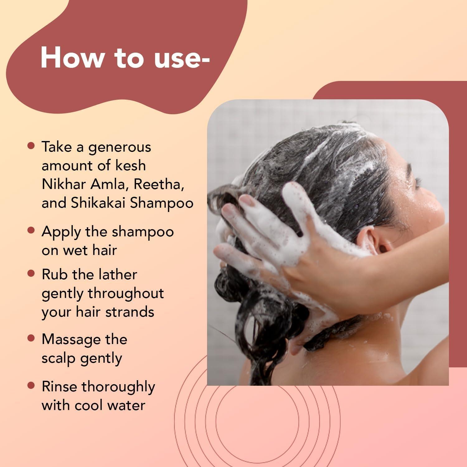 ValueMart Retail Kesh-Nikhar Herbal Shampoo With Amla, Reetha & Shikakai - Pack of 200ml x 2