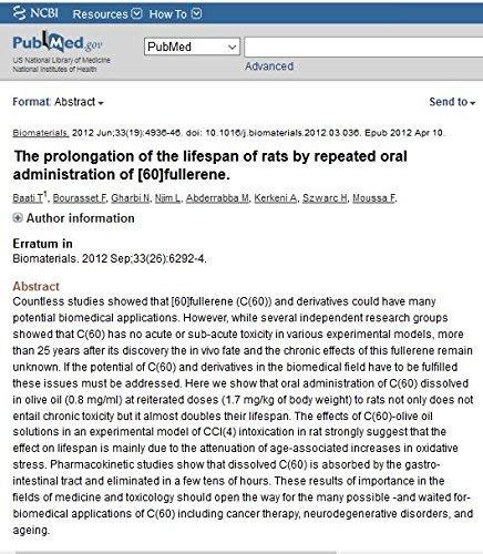 MyBodySymphony.com C60 Oil | 500 ml 99.9+% Pure Vacuum Oven Dried C60 |400mg Research Grade Carbon 60 in Organic Pumpkin Seed Oil | Made in Small Batch | Shipped in Amber Bottle for Freshness by Body Symphony