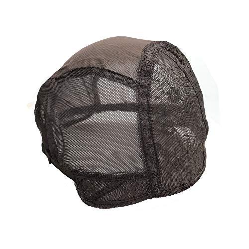 Furun Double Lace Wig Cap for Making Wigs with Adjustable Straps on the Back Swiss Lace Hairnet (Large 23.5inch, Dark Brown)