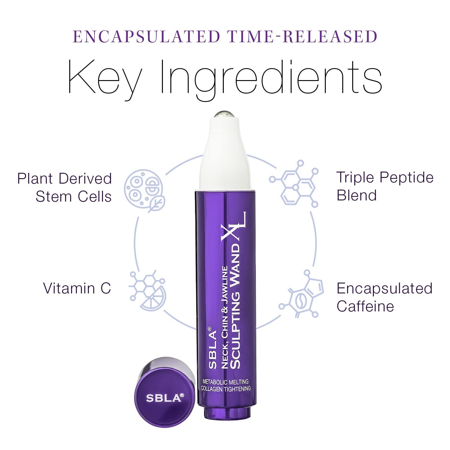 SBLA SBLA Beauty - Neck, Chin & Jawline Sculpting Wand XL - 0.7 Fl Oz / 20ml - Anti-Aging Face Serum - Melts Neck Fat, Lifts Under the Chin and Jowls, Sculpts & Reduces Lines - Boosts Collagen Production