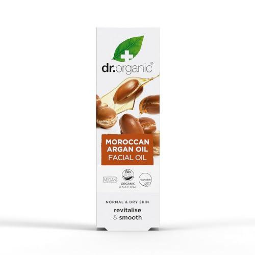 dr.organic Dr. Organic Moroccan Argan Oil Facial Oil | Nourishing for Healthy Aging, Non-Greasy, Smoothes and Replenishes Skin, Natural, Vegan, Certified Organic, 30 mL / 1 fl oz