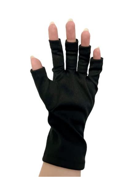 Generic Premium UV Gloves for Gel Manicure Nail Lamps, Anti UV Skincare, UV Light Protection Fingerless Gloves, Protect Hands from Harmful UV Sun Rays (Black)