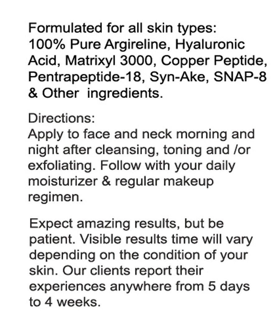 DNA CODE Skin Care Magic Argireline NeuroPeptides Cream, w/, Matrixyl 3000, Syn-Ake, SNAP-8, Copper Peptides