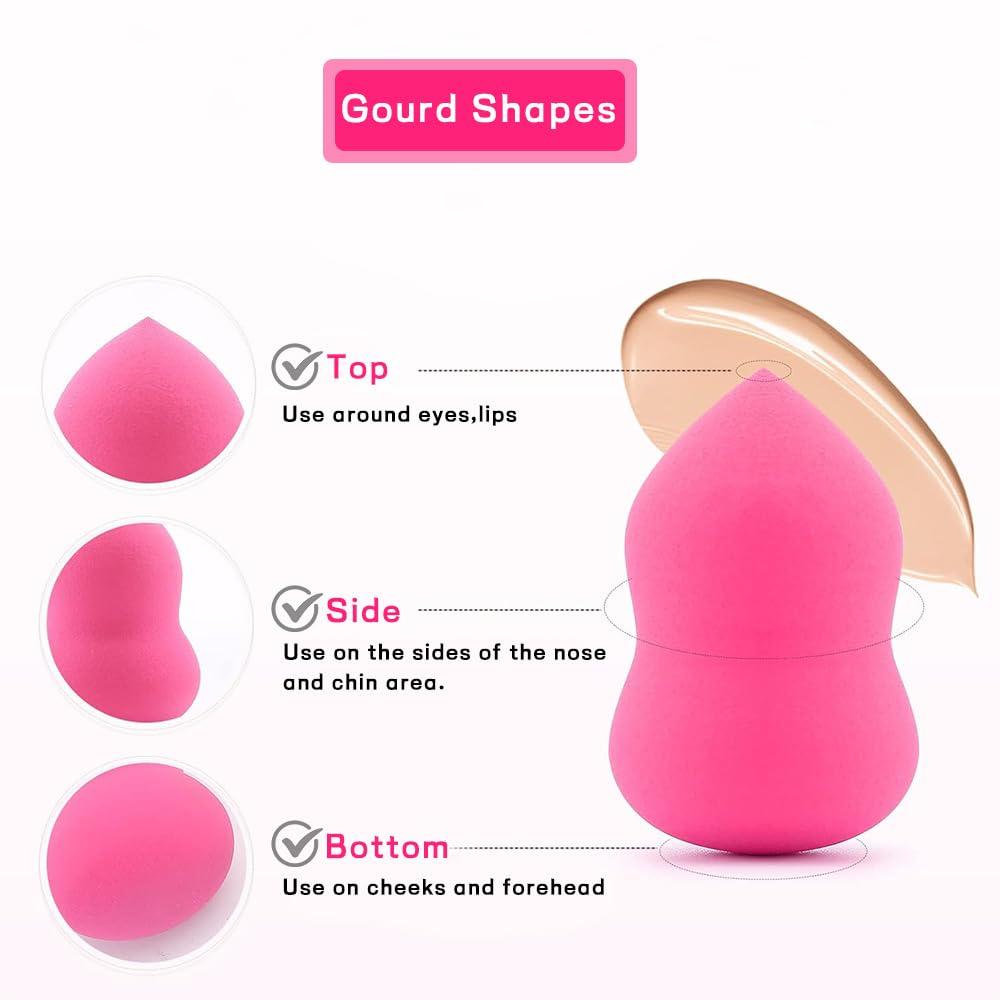 NinthAvenue Basics Makeup Sponge Blenders Sponges Egg Shaped Blending Sponge Foundation Applicator Cosmetic Sponges Makeup Sponges for Foundation, Liquid, Cream and Powder Blender (pingk,gourd)