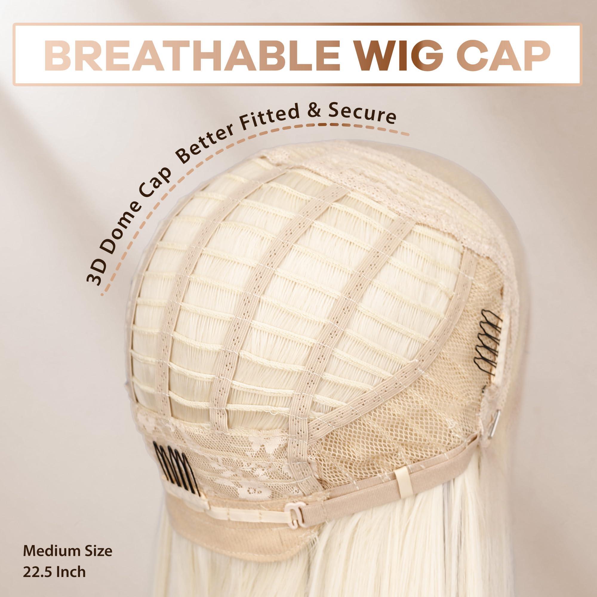 BLL BLL Blonde Wig, Synthetic Lace Front Wigs Pre-Plucked 13x4 HD Glueless Straight 26inch Ready to Wear Pre-toned 613 Blonde Wigs Beginner Friendly Suitable For Daily Party Wear.