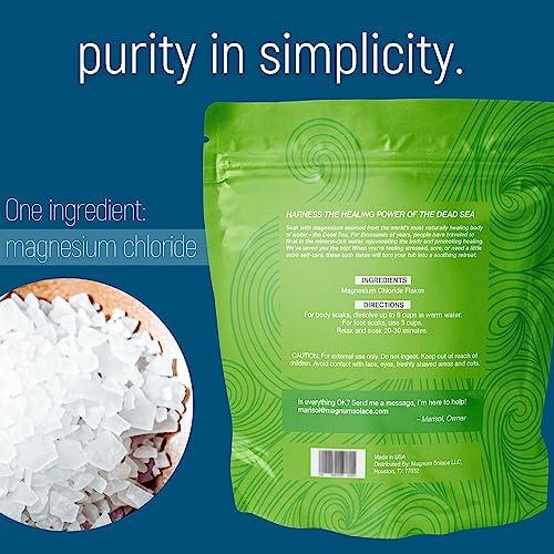 Magnum Solace Magnesium Flakes for Bath - Magnesium Chloride Flakes - Dead Sea Salts for Soaking, 3 LBS