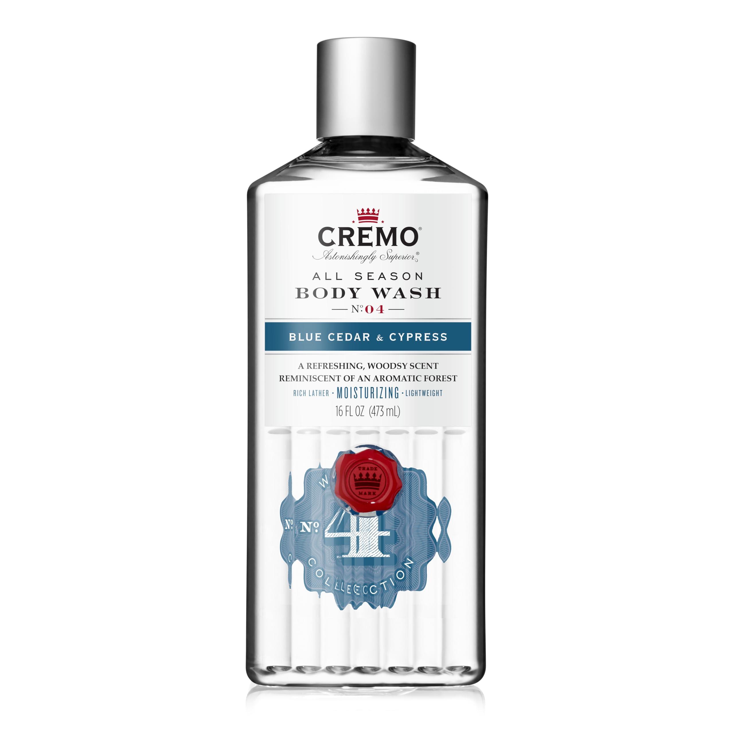 Cremo Cremo Men\'s Body Wash Bundle with Blue Cedar & Cypress Scent 16 Fl Oz and Silver Water & Birch Scent 16 Fl Oz