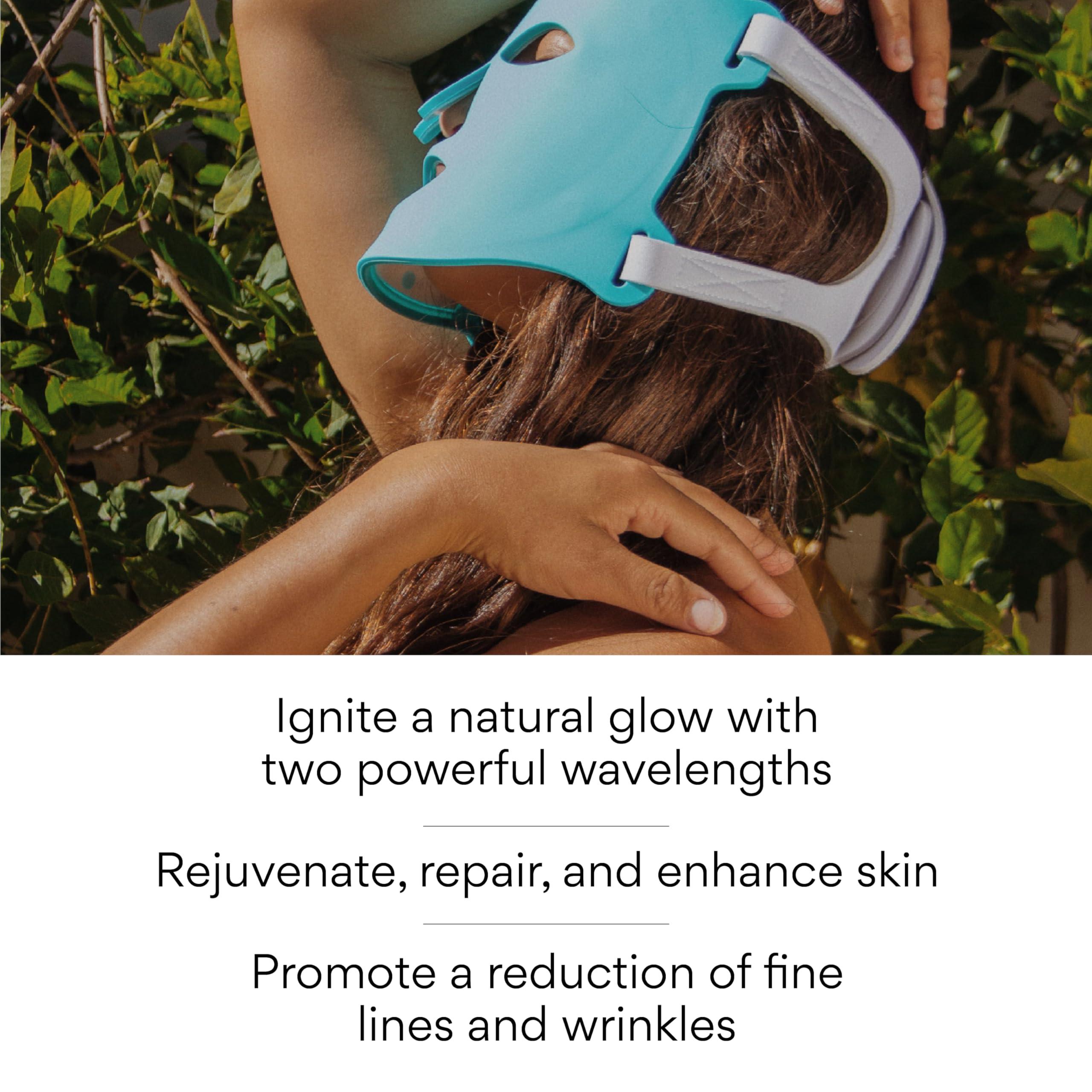 HigherDOSE HigherDOSE Red Light Therapy Face Mask & Light-Activated Glow Serum - Cordless LED Facial Light Therapy Promotes Cellular Renewal & Glowing Skin - Collagen Face Serum Boosts Infrared Benefits (2 Pcs)