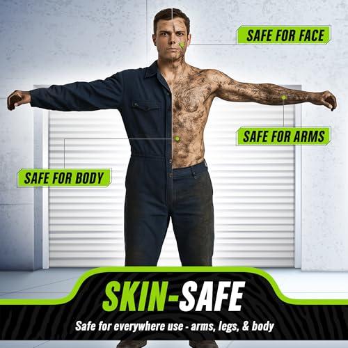 Grip Clean Grip Clean Squeeze Bottle & Brush Combo - Heavy-Duty Degreaser Hand Cleaner & Nail Brush Set - Tackle Grease, Oil, & Grime with Natural Pumice Soap & Nail Cleaning Scrub for Clean Hands & Nails