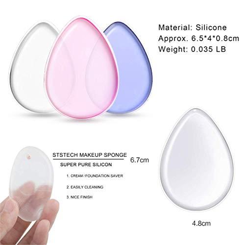 Ktdzone Ktdzone Washable Silicone Sponge Jelly Applicator for Cream Gel Foundation - Face Silisponge Cosmetic Beauty Makeup Tools Blender Red 4PCS