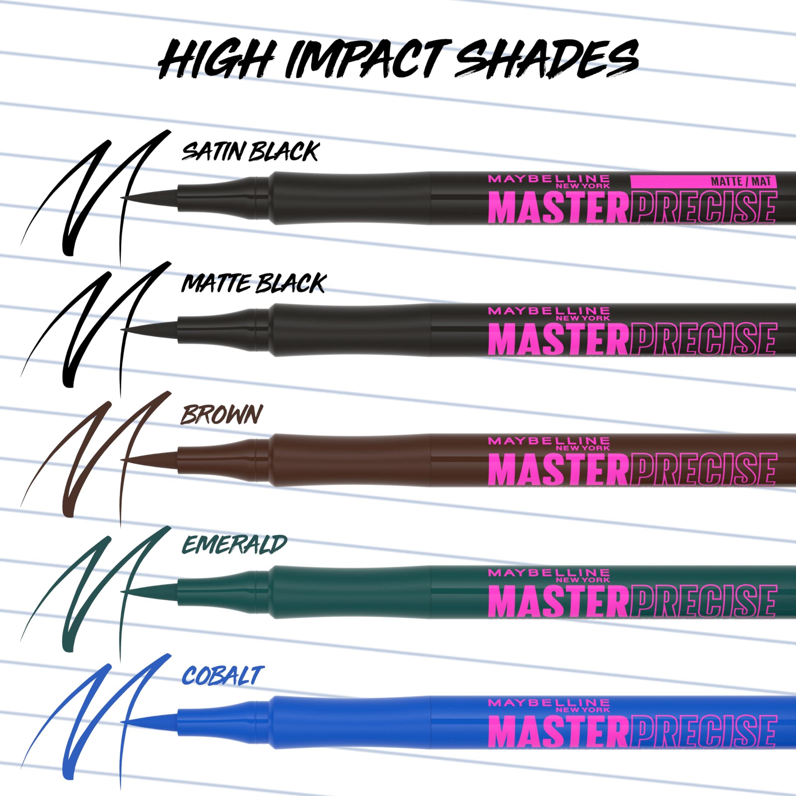 MAYBELLINE MAYBELLINE Master Precise All Day Liquid Eyeliner, Waterproof Eyeliner Makeup for up to 30HR Wear, Emerald Green, 1 Count