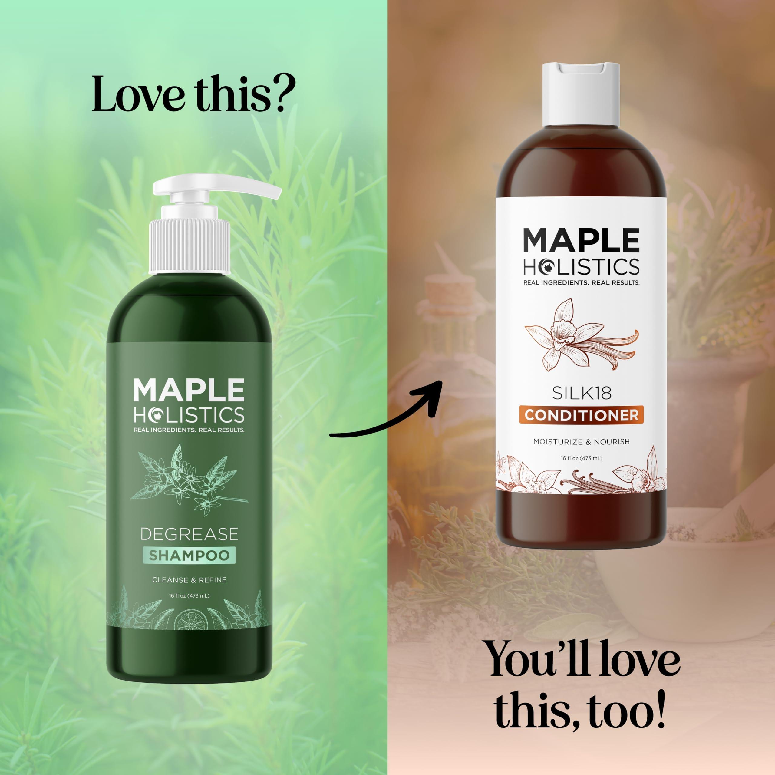 Maple Holistics Clarifying Shampoo for Oily Hair and Scalp - Deep Cleansing Shampoo Build Up Remover with Rosemary Oil - Degrease Shampoo for Greasy Hair & Scalp - Vegan Color Safe Sulfate & Paraben Free (16 Fl Oz)