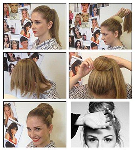 AnHua AnHua®2PCS Beige Extra Large Hair Styler Tool Donut Bun Maker Former Doughnut Shaper Ring Styling Roll Updo 10cm