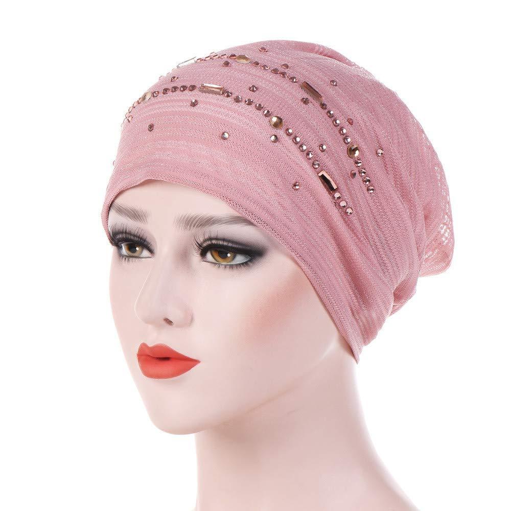 Generic Cotton Slouchy Beanie Soft Lightweight Summer Beanie Headwear Beanie Turban Adult Hats Cap for Women (Pink, One Size)