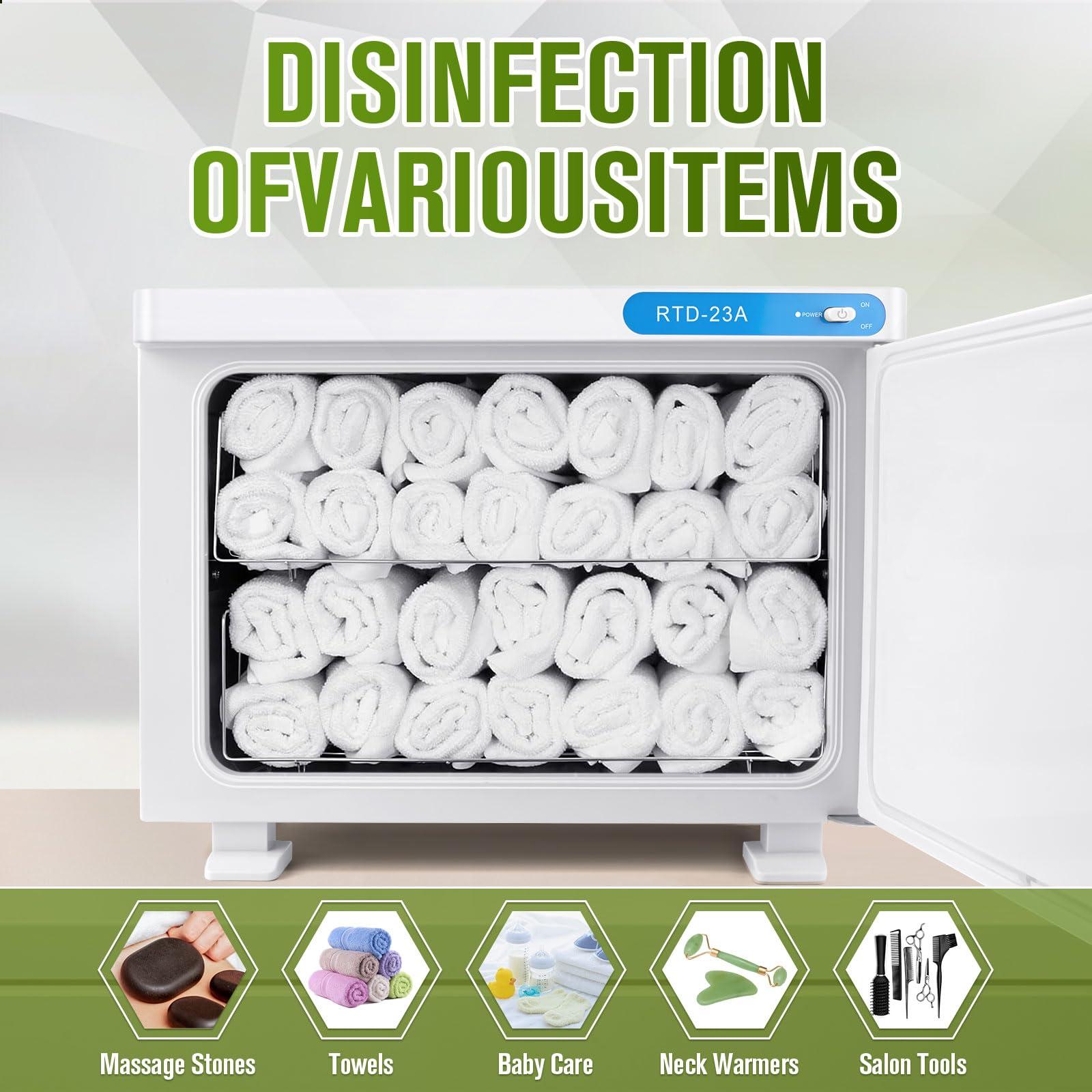 9TH SHOP Hot Towel Warmer, 23L Hot Towel Cabinet, 2-in-1 Heated Towel Warmer for Facials Spa Estheticians Massage Salon Heats Up Quick Towel Heater