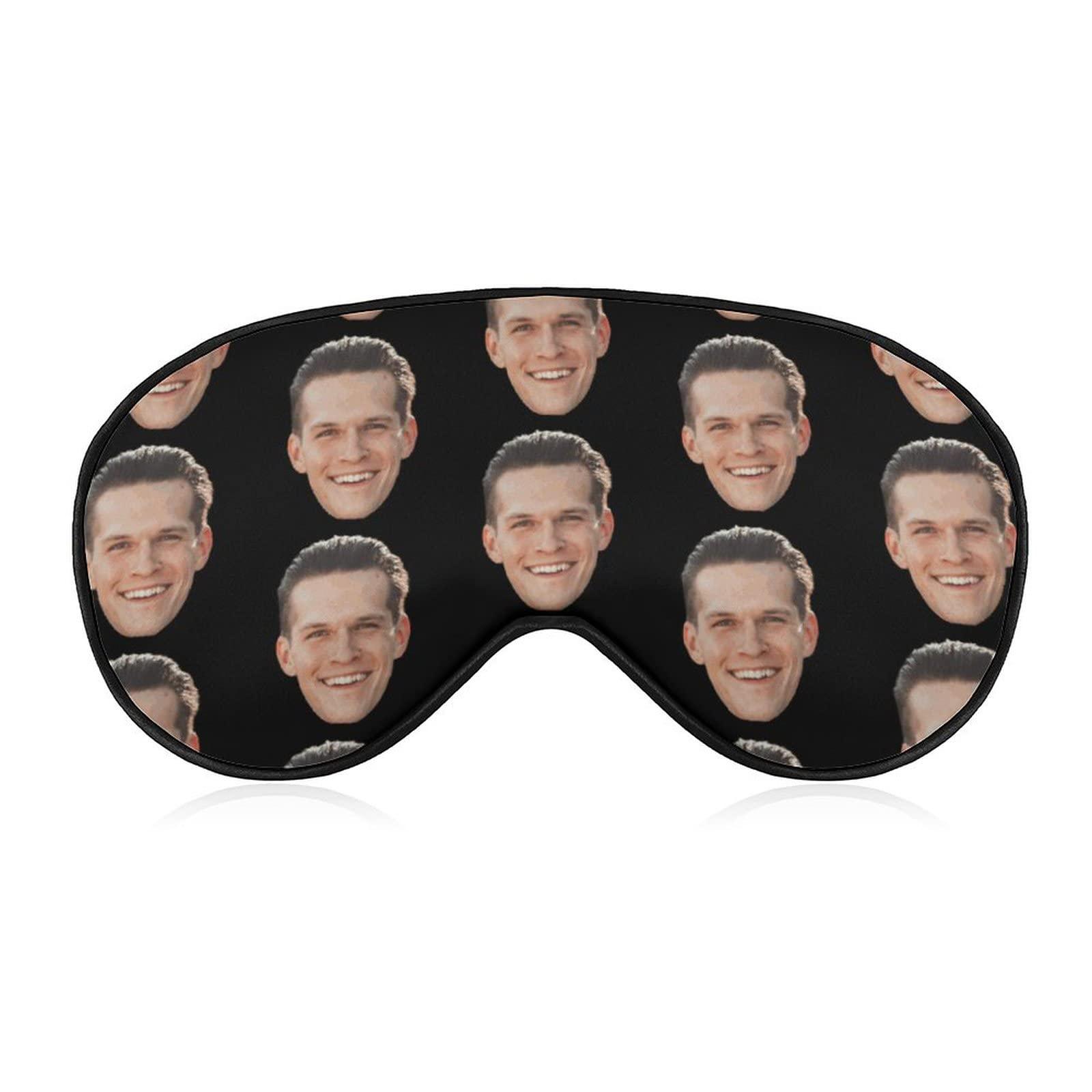 Pruoyi Custom Sleep Mask Personlized Eye Mask Design Your Own Picture Text Adjustable Soft Eye Masks Eyeshade Blindfold for Women Men Airplane Travel Sleeping (Style1)